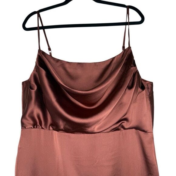 Sugar Lips Baltic Born Copper Brown Charisma Drape Neck Maxi Dress Sz 1X NWT - Picture 3 of 15